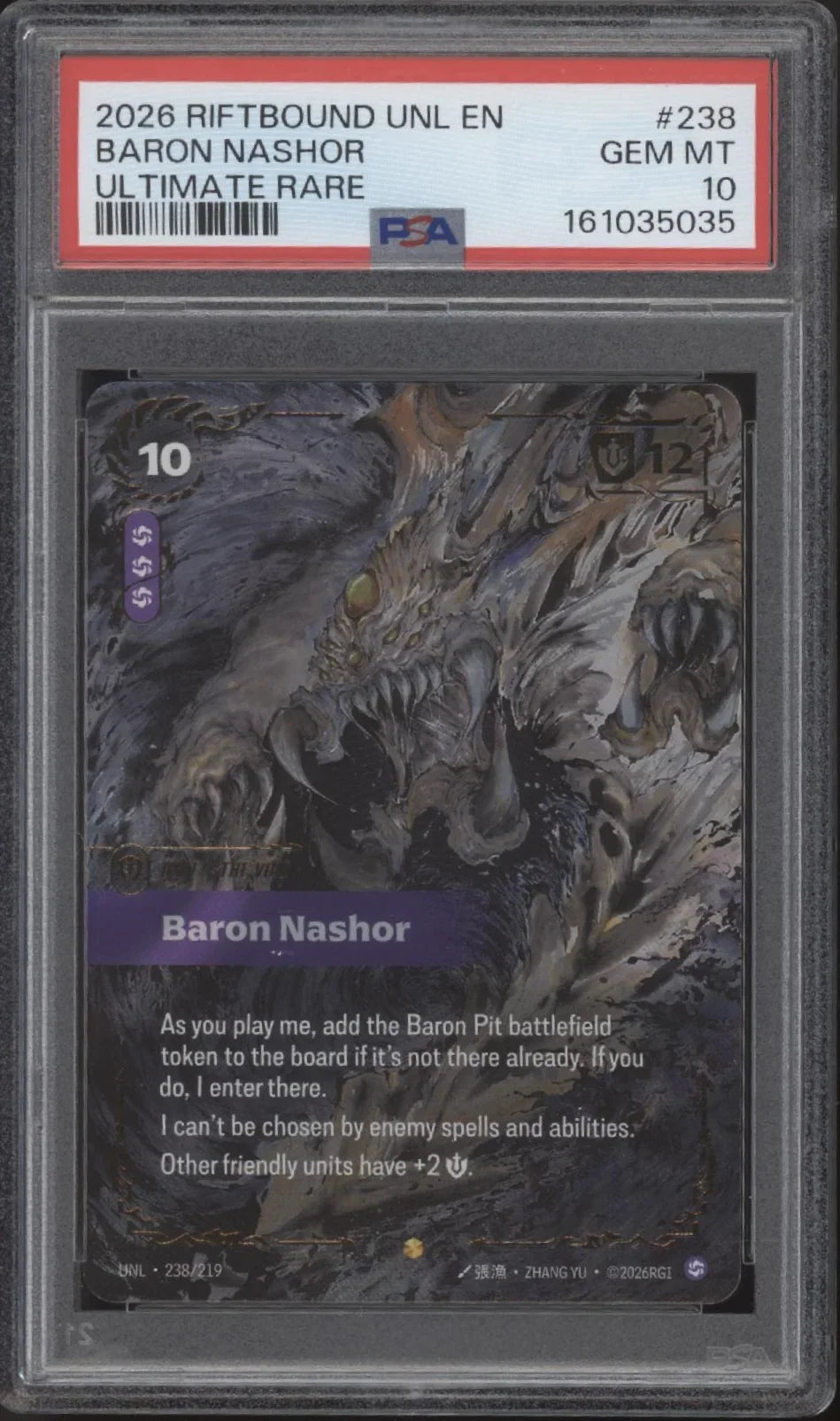 Baron Nashor Riftbound Unleashed Ultimate Rare #238 PSA 10