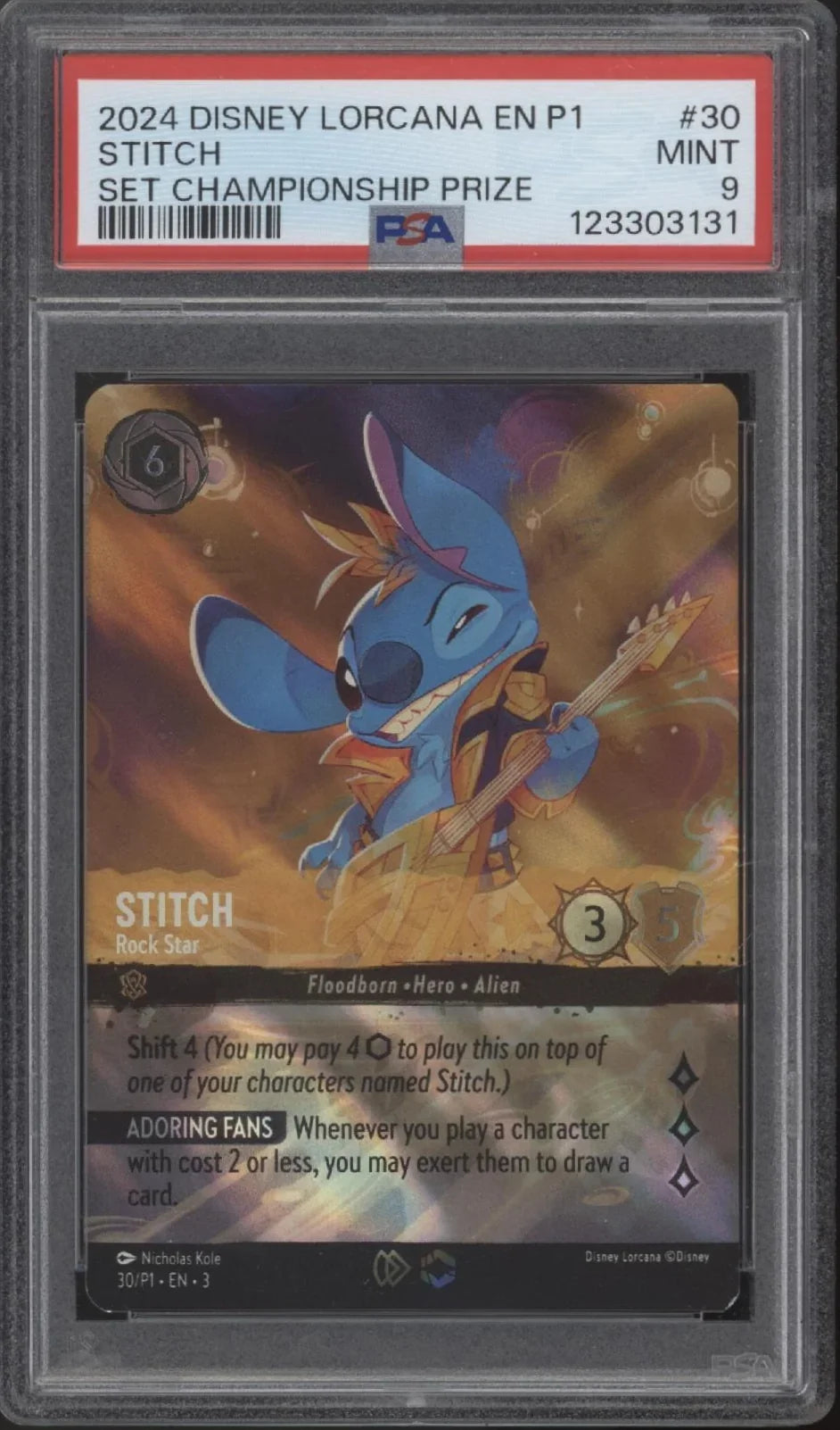 Stitch Disney Lorcana Set Championship Prize Promo #30 PSA 9