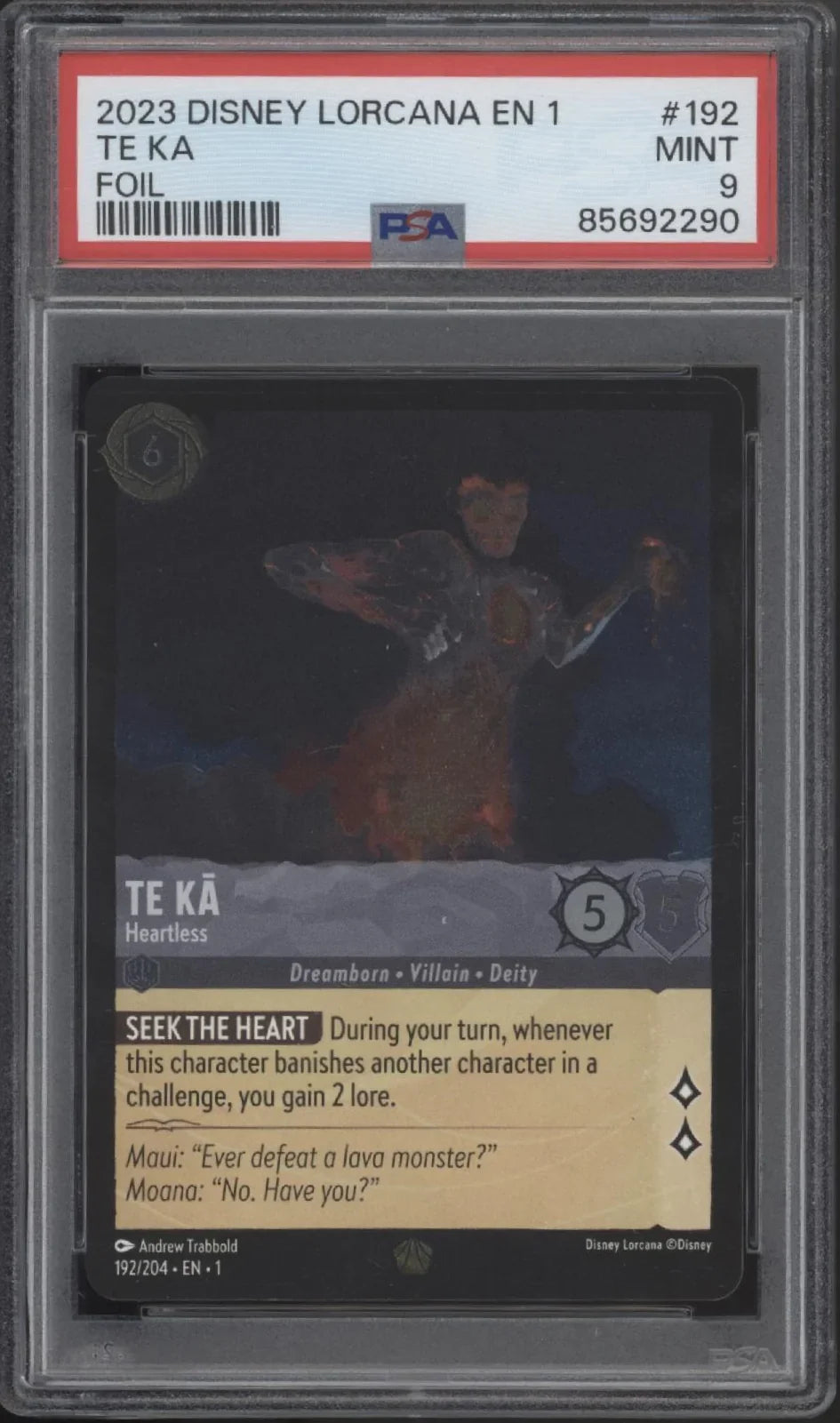 Te Ka Disney Lorcana The First Chapter Foil #192 PSA 9
