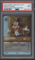Mickey Mouse Disney Lorcana D100 Collector's Edition #18 PSA 9