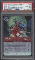 Stitch Disney Lorcana D100 Collector's Edition #21 PSA 10