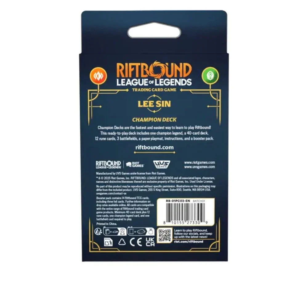 Riftbound League of Legends Origins Lee Sin Starter Deck